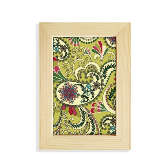 Peacock Flower Feather Pattern Desktop Display Photo Frame Picture Art Painting 5x7 inch