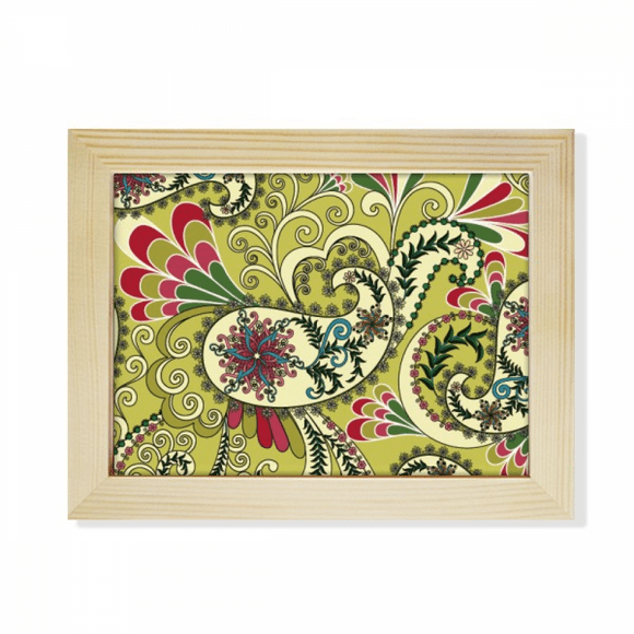 Peacock Flower Feather Pattern Desktop Photo Frame Picture Art Decoration Painting 6x8 inch