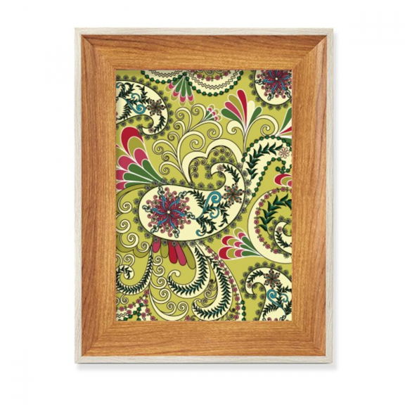 Peacock Flower Feather Pattern Desktop Wooden Photo Frame Display Picture Art Painting Multiple Sets