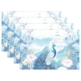 thumbnail image 1 of Peacock Flowers Castle 12×18 inch Placemats Heat Resistant Washable Foldable Rectangular Placemats Set Decoration Indoor Outdoor for Kitchen Dining Table 4PCs, 1 of 8