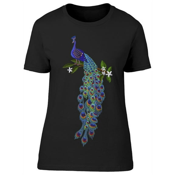 Peacock Flowers T-Shirt Women -Image by Shutterstock, Female x-Large
