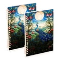 thumbnail image 1 of Peacock Flowers and Moon Leaves Ring Binder Notebook Journey Note Diary College Ruled Spiral Notebook Study Loose Leaf Paper A5 60 Pages, 1 of 8
