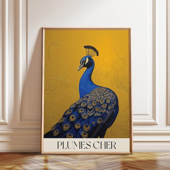 Peacock French Exhibition Wall Art Print, Unframed Paper Poster 8x10in