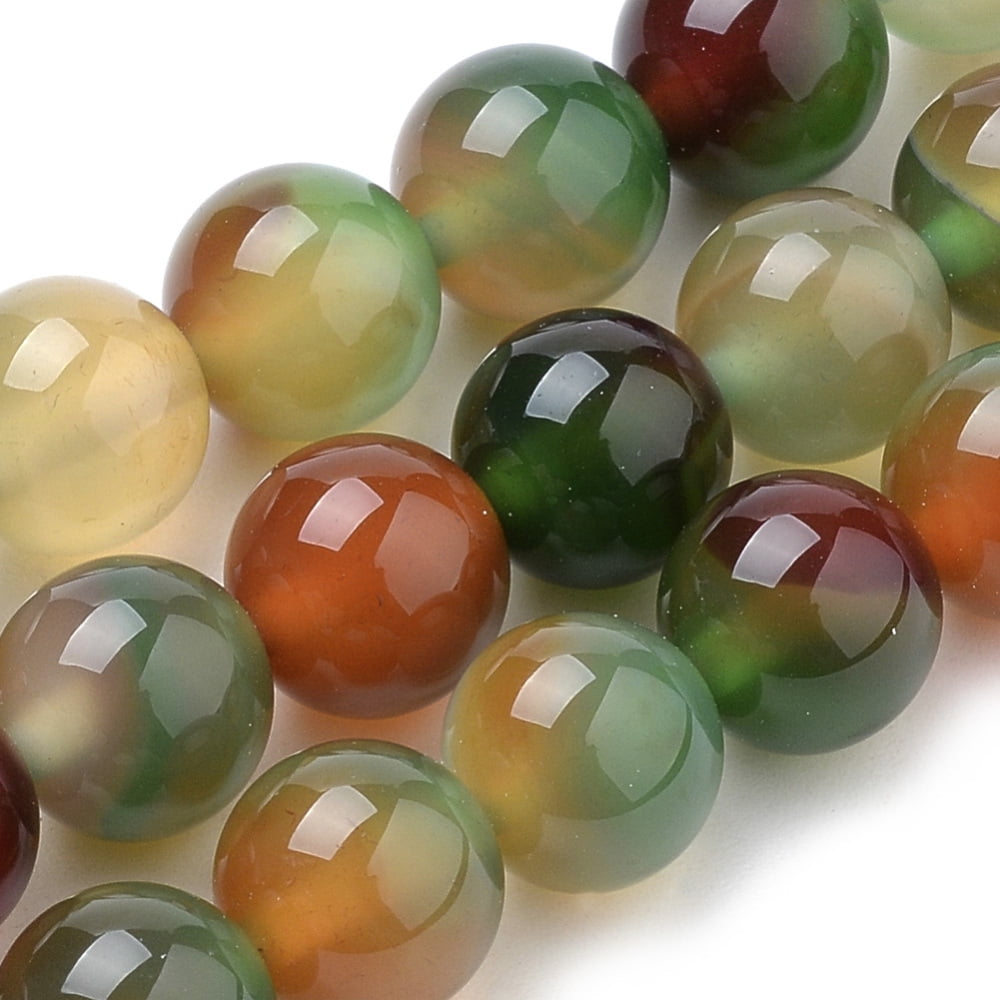 Peacock Green Agate Beads Strands Dyed Round 10mm Hole: 1mm about 40pcs/strand 15.7 inch