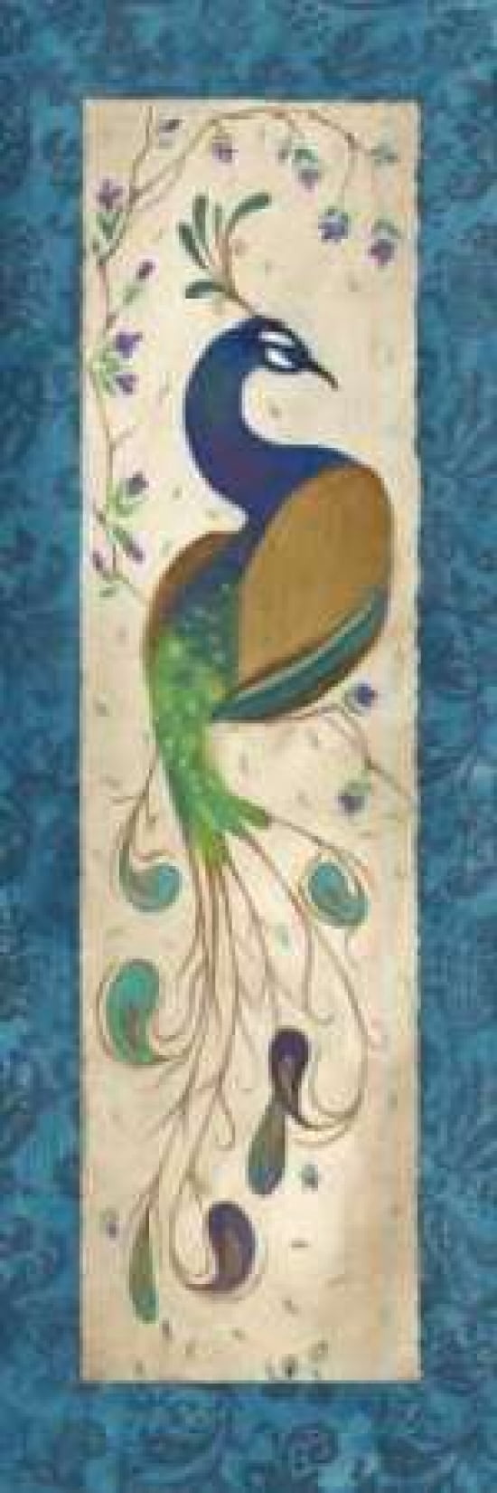 Peacock III Canvas Art - Steve Leal (12 x 36)