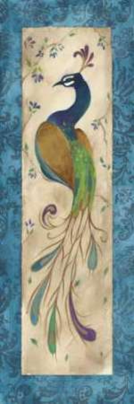 Peacock IV Canvas Art - Steve Leal (8 x 24)