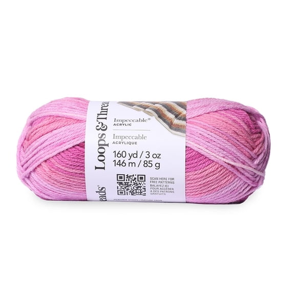 Loops & Threads Peacock Impeccable Stripes Yarn - Medium Weight Yarn for Knitting, Crochet, Weaving, Arts & Crafts, 18 Pack