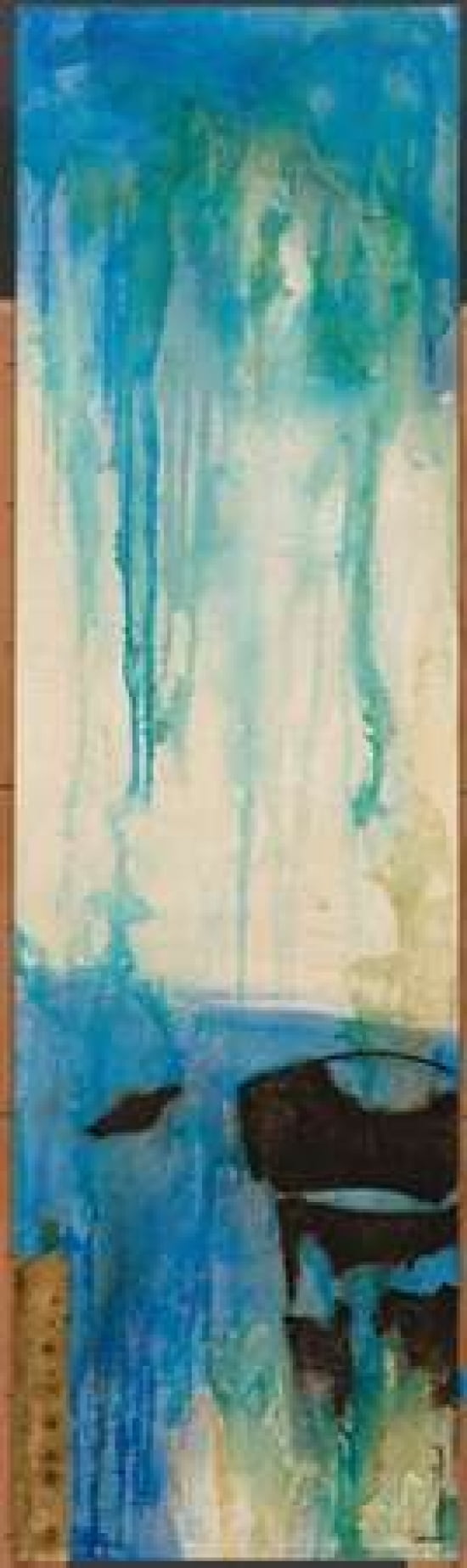 Peacock Impression Canvas Art - Gabriela Villarreal Villarreal (8 x 24)