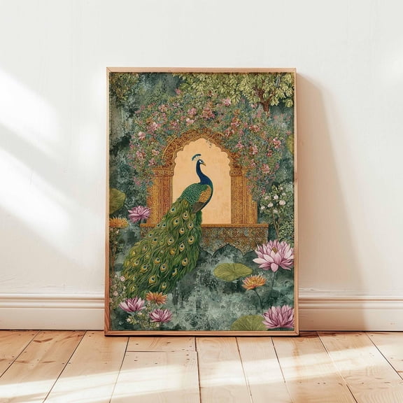 Peacock Indian Poster Colorful Bird Traditional Animal Wildlife Nature Art Print Unframed Paper Print