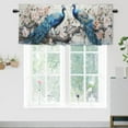 thumbnail image 1 of Peacock Kitchen Window Curtain Valance Elegant Animal Flower Retro Peacock Feather Window Treatment for Living Room Bedroom Bathroom 54 by 18 in, 1 Panel, 1 of 6