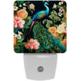 thumbnail image 1 of Peacock LED Square Night Lights: Energy-Efficient and Stylish Illumination Device for Bedrooms and Living Areas, Set of 2, 200 Characters., 1 of 1