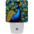 thumbnail image 1 of Peacock LED Square Night Lights - Modern and Energy Efficient Room Lighting for a Peaceful Ambience - Dimmable with Remote Control - for Bedroom or Nursery Décor, 1 of 6