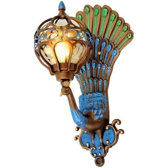 Peacock Lamp, 21 Inch Retro Antique Art Decor Wall Sconce, 110V Vintage Wall Sconce Light, Waterproof Fixture Art Decor Phoenix Wall Lamp for Bedroom Bathroom Living Room$$Tools & Hardware Other