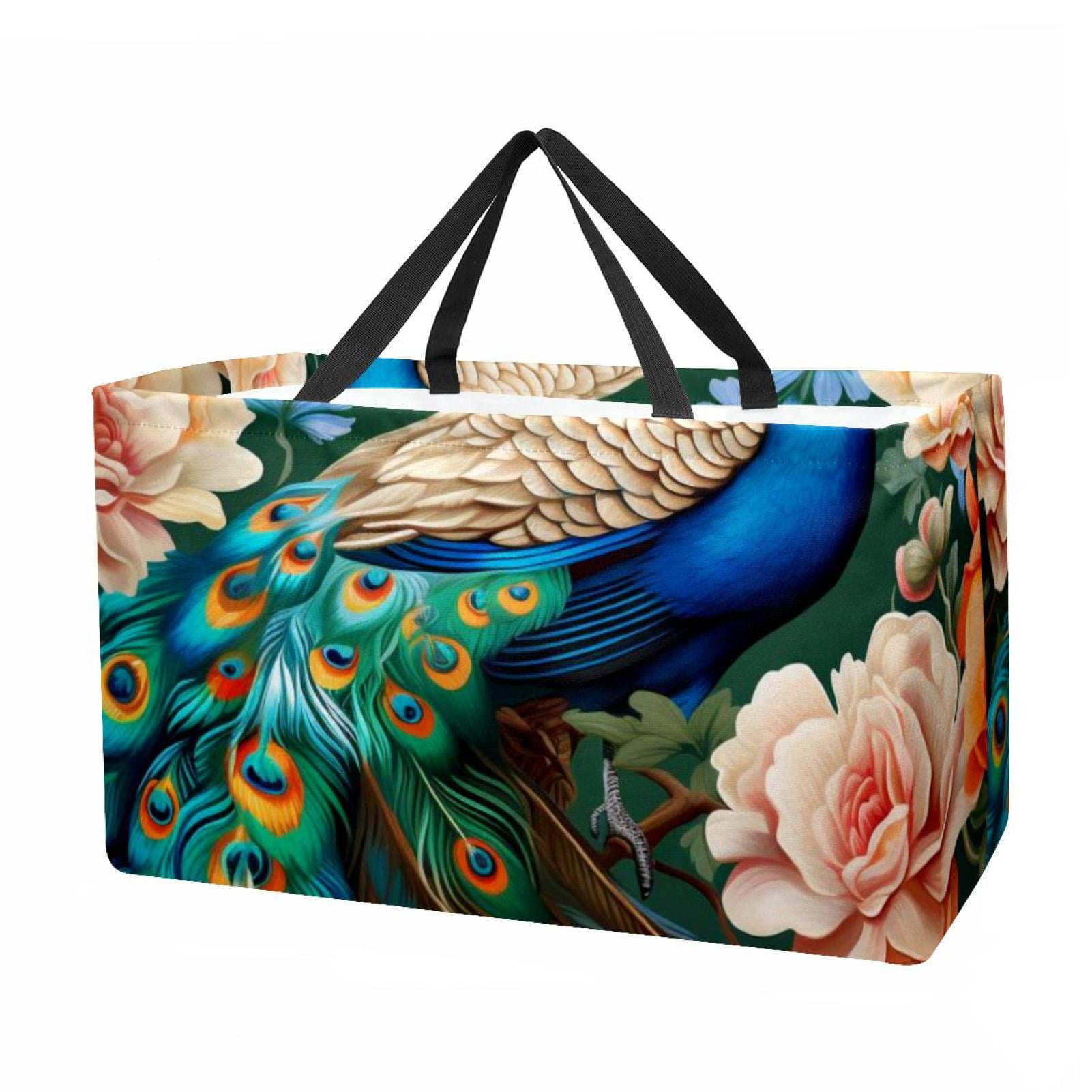 Peacock Large Foldable Oxford Cloth Laundry Organizer with Picnic