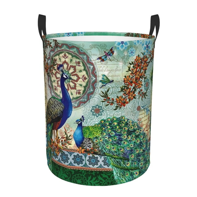 Peacock Laundry Hamper Large Storage Basket Feather Animal Cute And ...