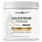 Peacock Max Colostrum Powder   60g 30 Servings, Unflavored Bovine Colostrum Supplement, Superfood for Hair, Skin & Gut Health, Gluten-Free, Non-GMO