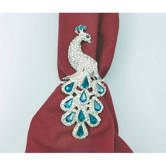 Peacock Napkin Rings Set of 4 Napkin Holders
