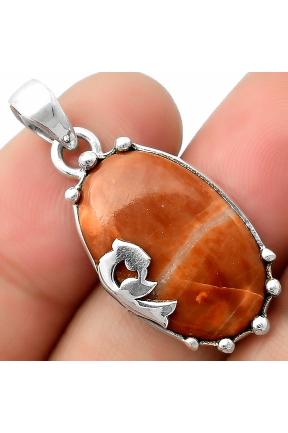 Peacock - Natural Red Mookaite 925 Sterling Silver Pendant Jewelry P-1698 SDP111839