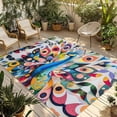 Peacock Outdoor Rug, Animal Colorful Feather Modern Non-Slip Area Rugs ...