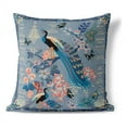thumbnail image 1 of Peacock Paradise Indoor/Outdoor Broadcloth Fabric Pillow in Blue 16x16, 1 of 6