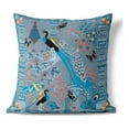thumbnail image 1 of Peacock Paradise Indoor/Outdoor Broadcloth Fabric Pillow in Blue 20x20, 1 of 7