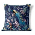 thumbnail image 1 of Peacock Paradise Indoor/Outdoor Pillow in Indigo 28x28, 1 of 7