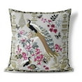 thumbnail image 1 of Peacock Paradise Indoor/Outdoor Pillow with Removable Cover in Gray 18x18, 1 of 6