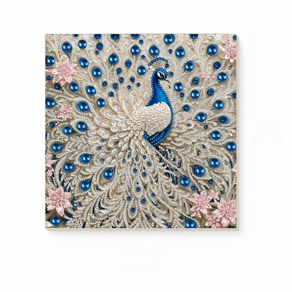Peacock Pearl Diamond Art Kits for Adults, Diamond Painting Kits 11.8X11.8 Inches 5D Diamond Art Accessories for Beginners, DIY Animal Shape Art Craft, Home Wall Art Decor