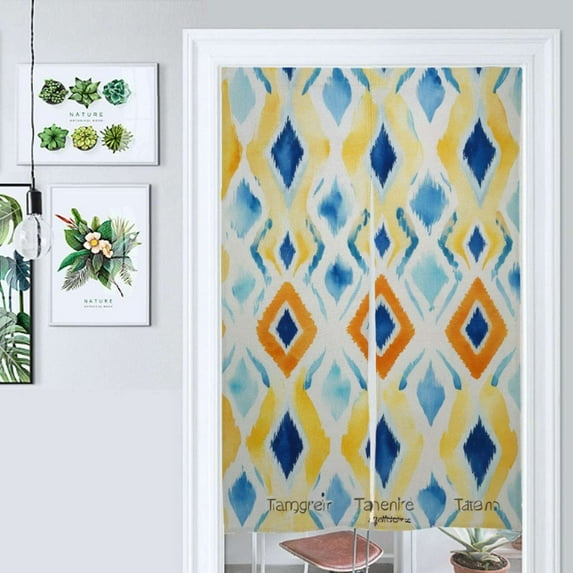 Peacock Plumage Print Door Curtain Nordic Living Room DoorCurtain Porch Partition Curtain Kitchen Rative Half Curtain