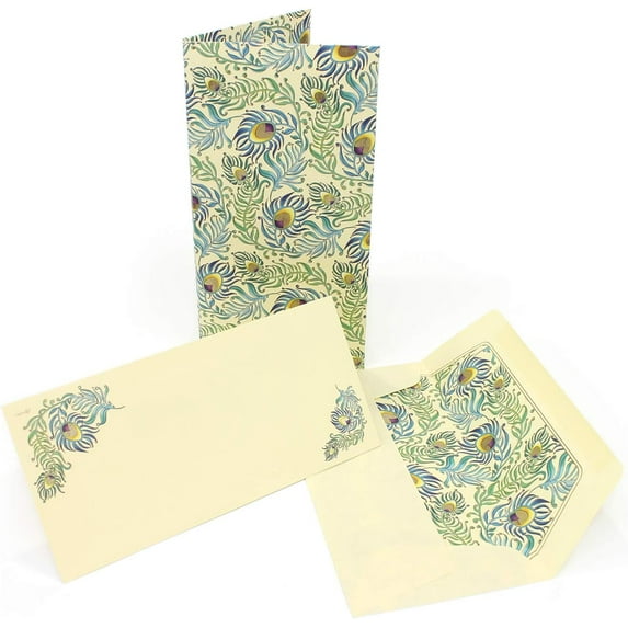 Peacock Portfolio with Long Flat Cards and Envelopes