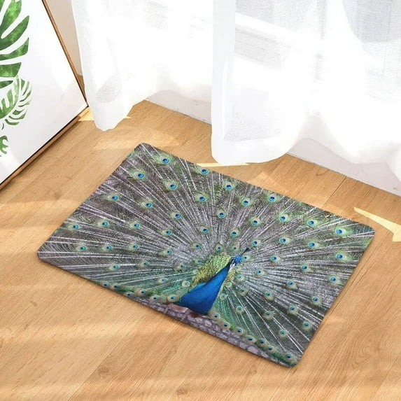 Peacock Print Hallway Entrance Doormat Living Room Rectangle Carpet Absorbent Kitchen Rugs Home Decor Bathroom Anti Slip Mat