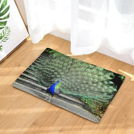 Peacock Print Hallway Entrance Doormat Living Room Rectangle Carpet Absorbent Kitchen Rugs Home Decor Bathroom Anti Slip Mat
