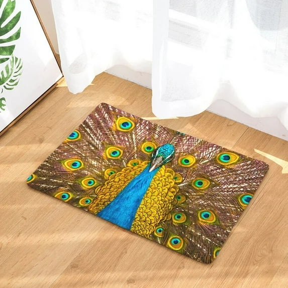 Peacock Print Hallway Entrance Doormat Living Room Rectangle Carpet Absorbent Kitchen Rugs Home Decor Bathroom Anti Slip Mat