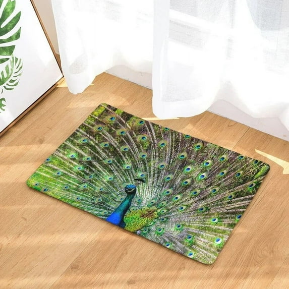 Peacock Print Hallway Entrance Doormat Living Room Rectangle Carpet Absorbent Kitchen Rugs Home Decor Bathroom Anti Slip Mat