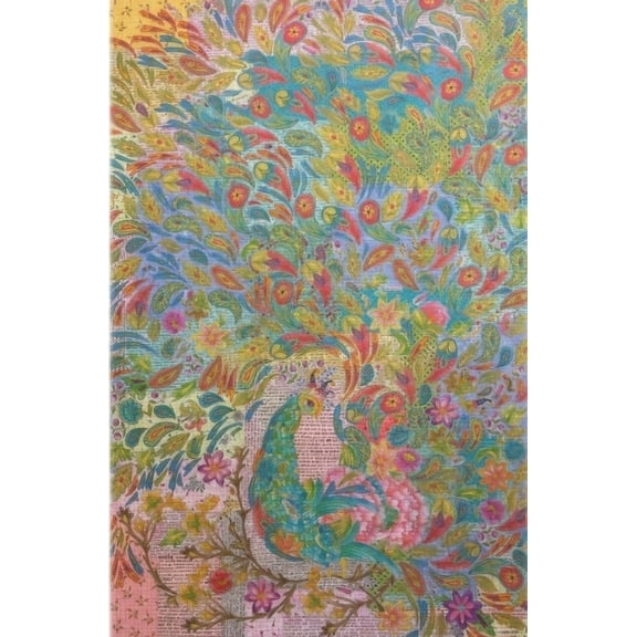 Peacock Collage Pattern by Laura Heine