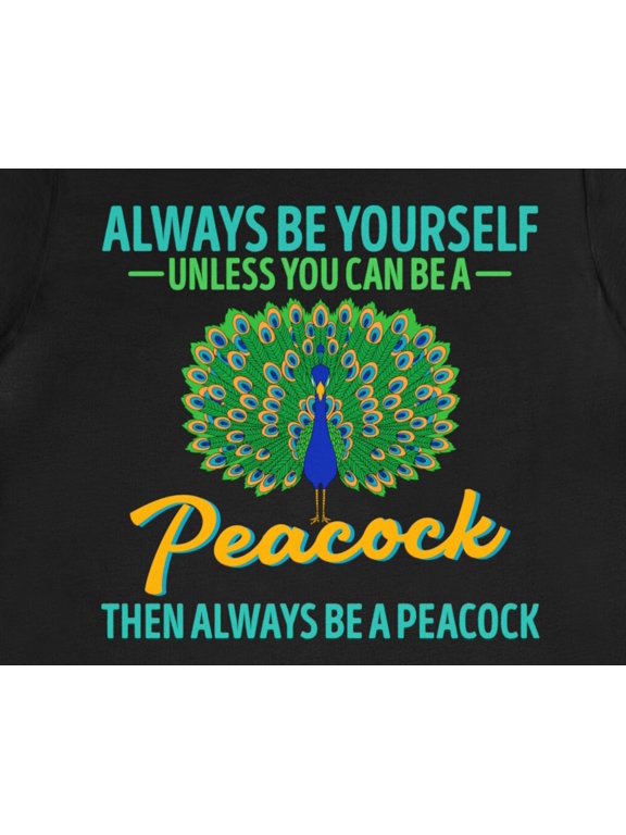 Peacock Shirt Gift Bird Lover Fan Tee Elegant Tshirt Plumage Nature Pride Exotic Species