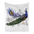 thumbnail image 1 of Peacock Soft Flannel Fleece Throw Blanket, Male Peacock Feathers Springtime Wilderness Crowned Majestic Animal Pattern, Cozy Plush for Indoor and Outdoor Use, 70" x 90", Multicolor, by Ambesonne, 1 of 5