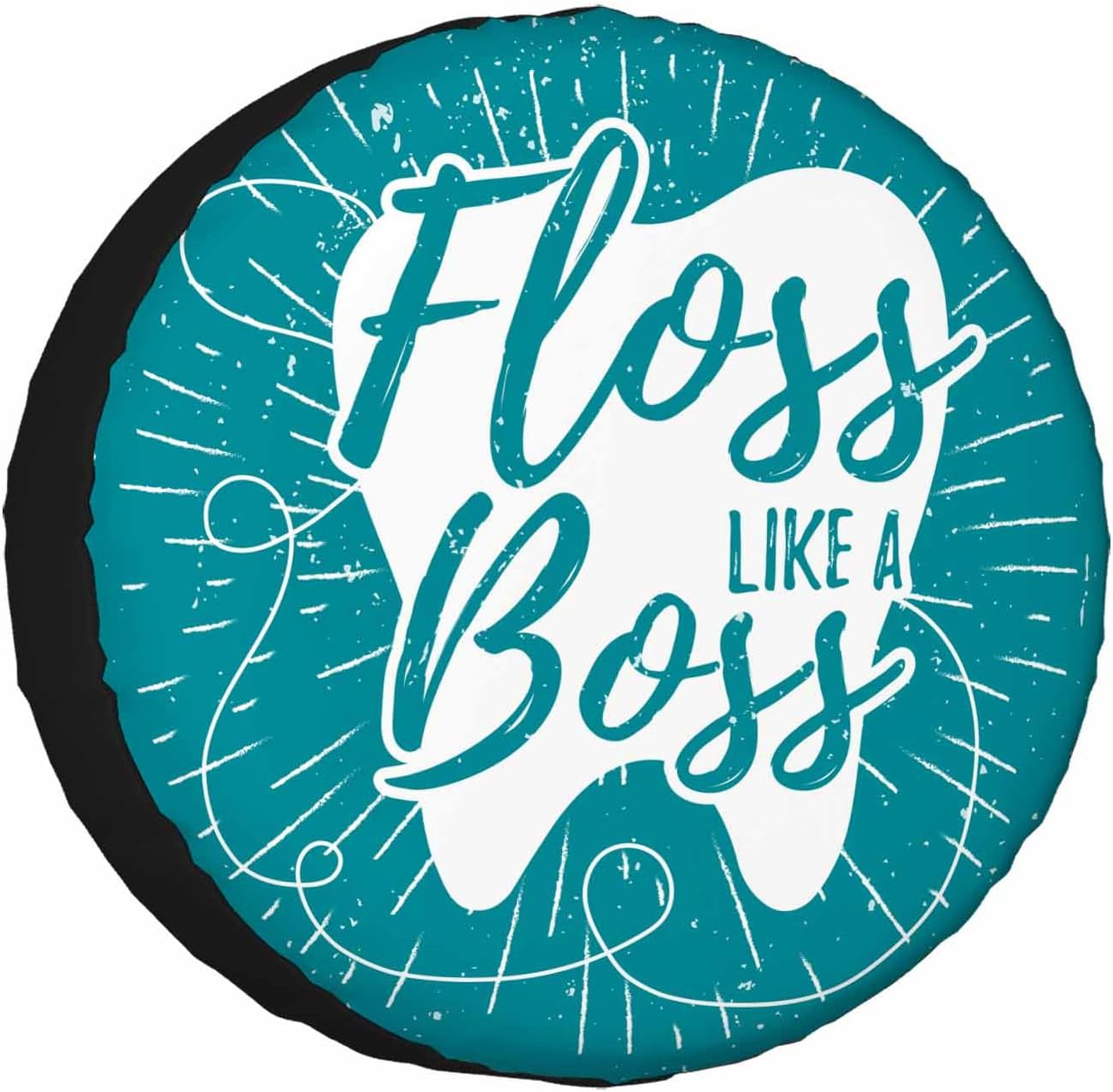 Peacock Spare Tire Cover Blue Painted Fantasy Bird Wheel Covers for RV