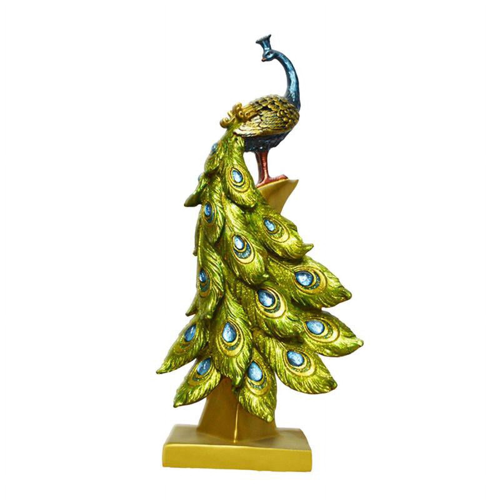 Peacock Statue Crafted Figurines for Home Decor Accents, Living Room