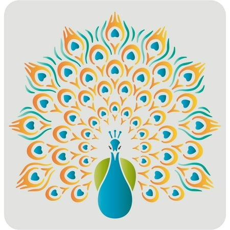 Peacock Stencil Template 11.8x11.8 inch Peacock Painting Stencil Template Reusable DIY Decorative Stencil Template for Painting Drawing on Walls Furniture Crafts DIY