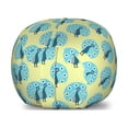 thumbnail image 1 of Peacock Storage Toy Bag Chair, Continuous Cartoonish Pattern with Exotic Bird Wild Tropical Fauna, Stuffed Animal Organizer Washable Bag, Large Size, Pale Green Multicolor, by Ambesonne, 1 of 3
