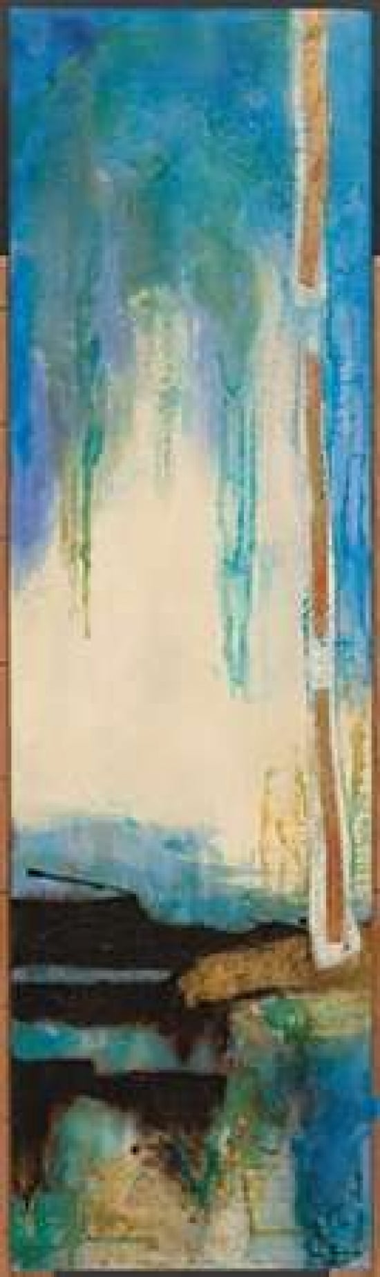 Peacock Story Canvas Art - Gabriela Villarreal Villarreal (12 x 36)