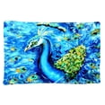 thumbnail image 1 of Peacock Straight Up In Blue Moisture Wicking Fabric Standard Pillowcase, 1 of 1