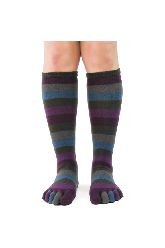 Peacock Stripe Toe Socks