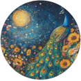 thumbnail image 1 of Peacock in Sunflower Field with Blooming Flowers Under Starry Sky Metal Round Sign Aluminum Wall Art 8x8 Inch Indoor Outdoor Decor for Home Bedroom Office Kitchen Bar Cafe Garden, 1 of 6