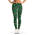 thumbnail image 1 of Peacock Tail Pattern Print Leggings, Peacock Sexy Yoga Leggings For Women., 1 of 5