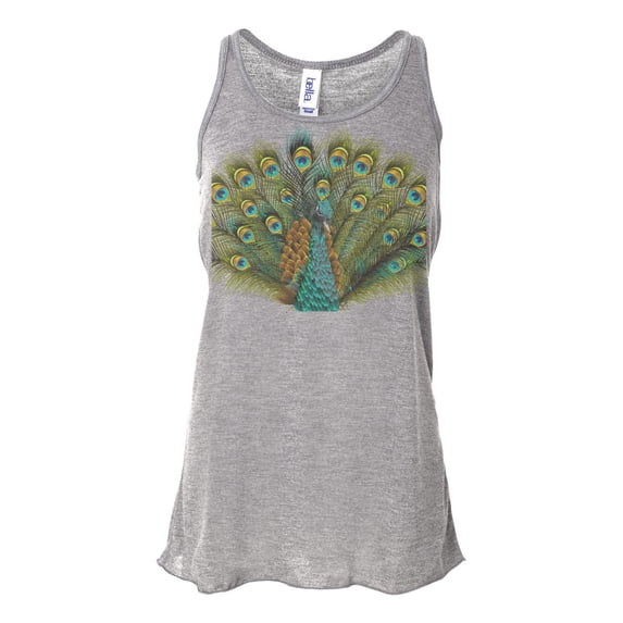 "Peacock Tank Top, Racerback, Peacock Portrait, Soft Bella Canvas, Sublimation, Racerback, Peacock Shirt, Bird Lover, Racerback Tank, Peacock, Athletic Grey, EXTRA SMALL"