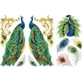 thumbnail image 1 of Peacock Theme Decor Transfers 6x12 inch Furniture Transfer Stickers Animals Wall Art Decals for Bedroom Living Room Desk Table Decoration, 1 of 8