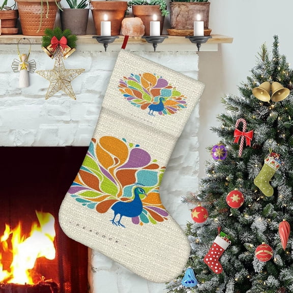Peacock Themed Christmas Socks
