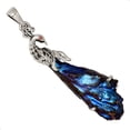 thumbnail image 1 of Peacock - Treated Rainbow Aura Kyanite & Garnet 925 Silver Pendant ALLP-24684, 1 of 1